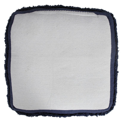 18" Cream 100% Cotton Ottoman