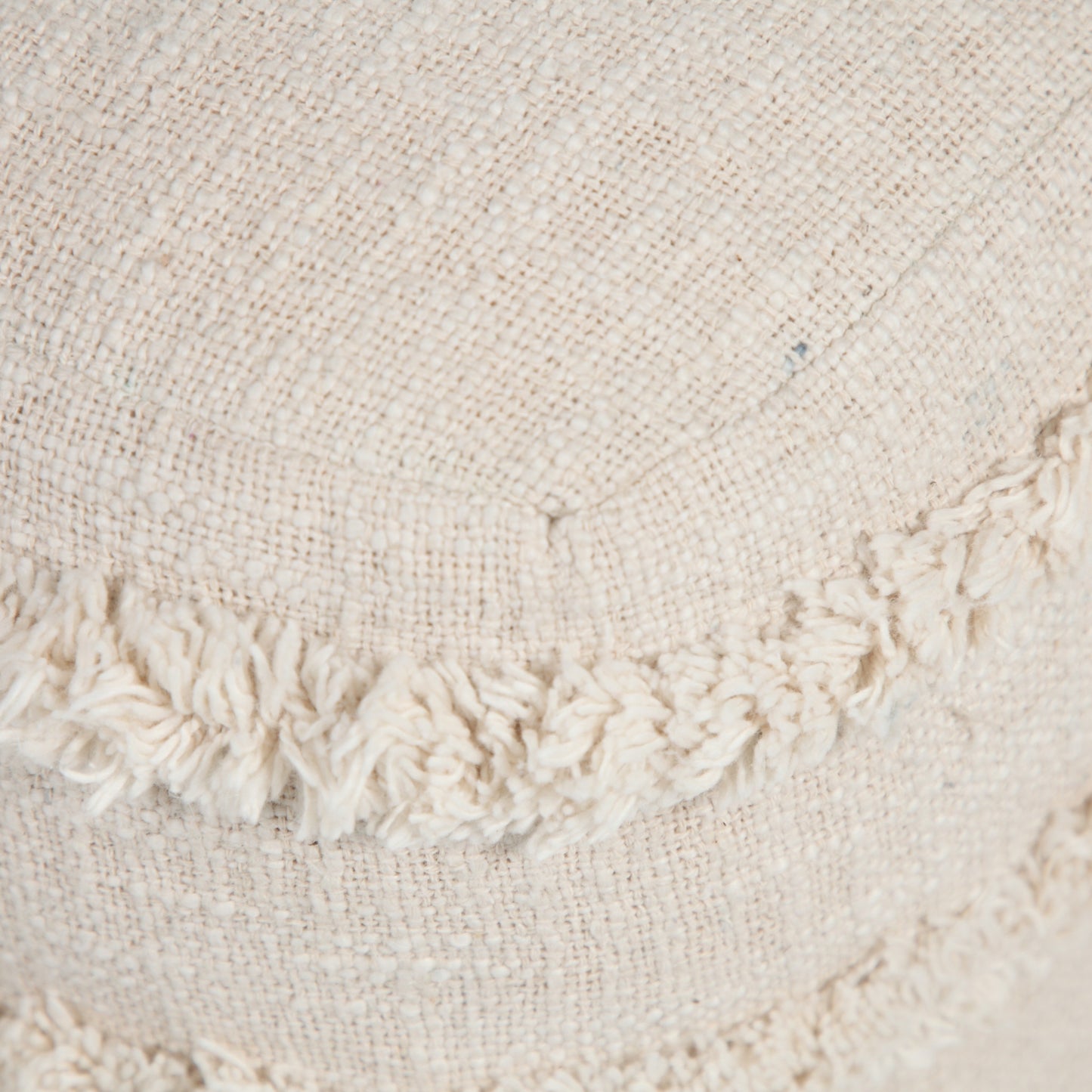 18" Cream 100% Cotton Ottoman
