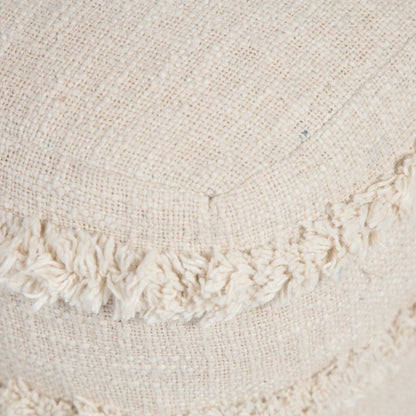 18" Cream 100% Cotton Ottoman