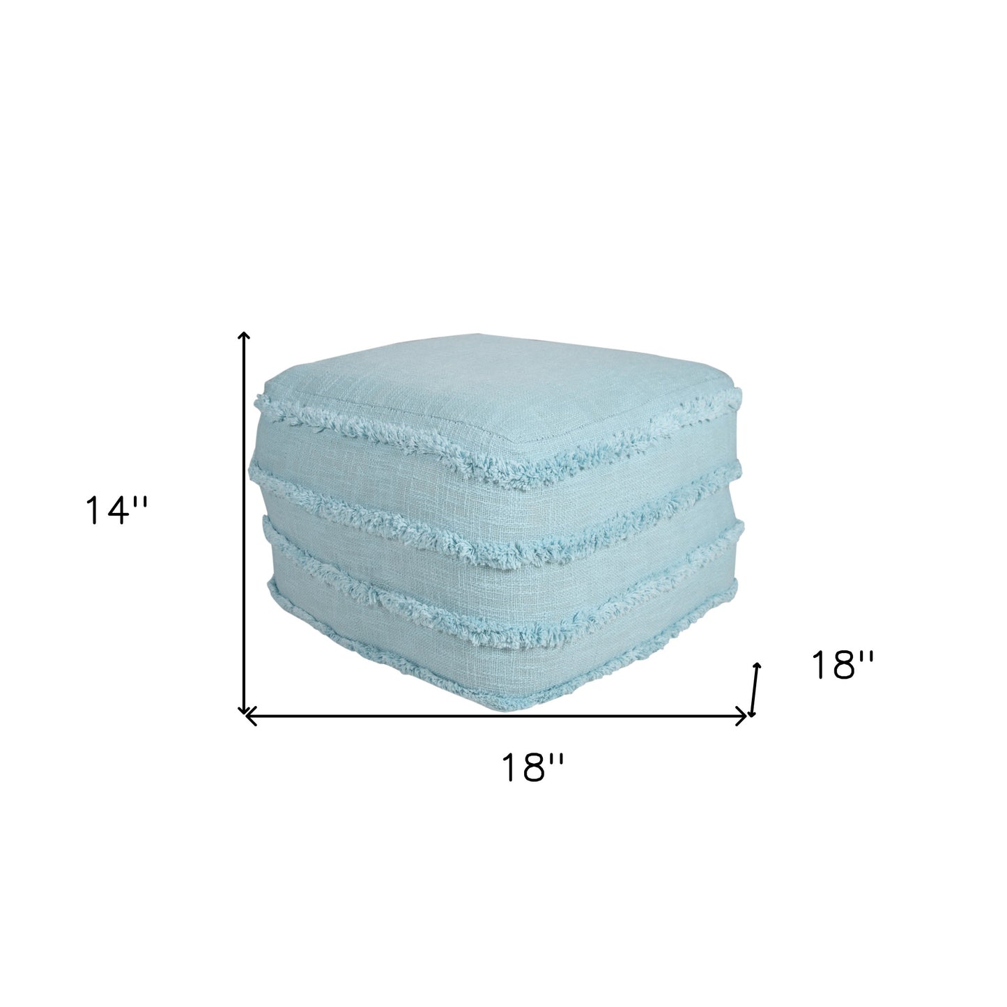 18" Cream 100% Cotton Ottoman