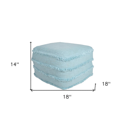 18" Cream 100% Cotton Ottoman