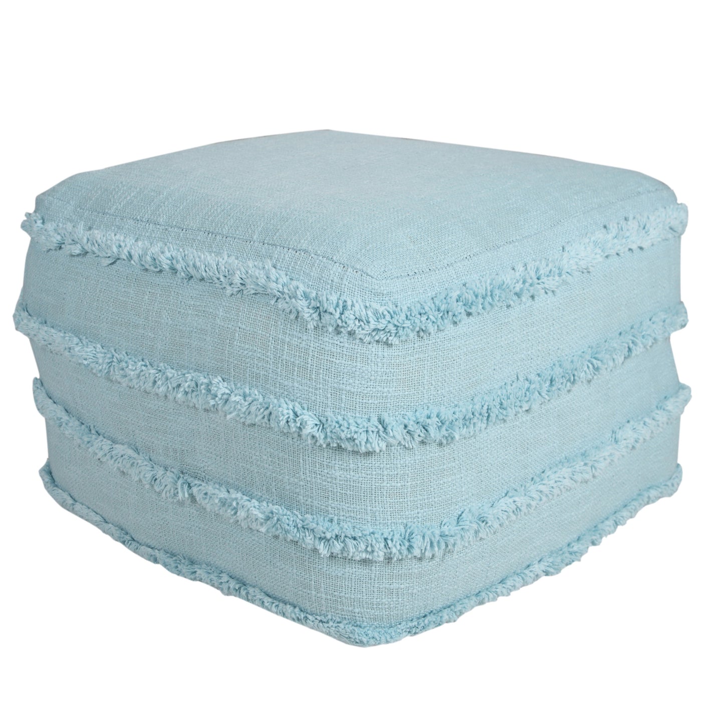 18" Cream 100% Cotton Ottoman