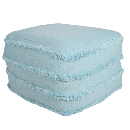 18" Cream 100% Cotton Ottoman