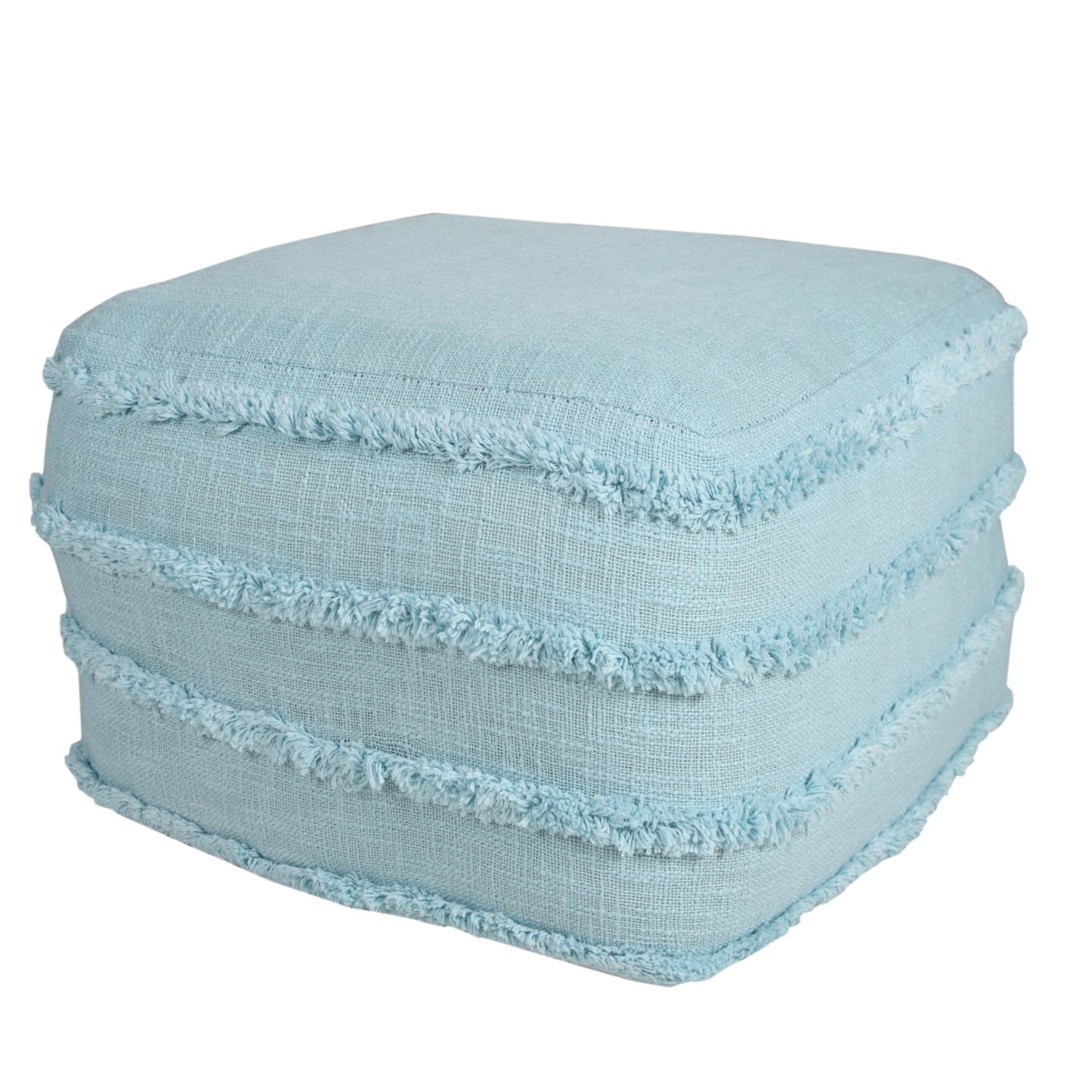 18" Cream 100% Cotton Ottoman