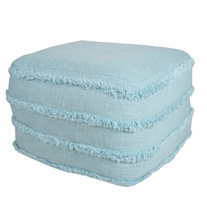 18" Cream 100% Cotton Ottoman
