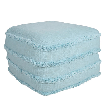 18" Cream 100% Cotton Ottoman