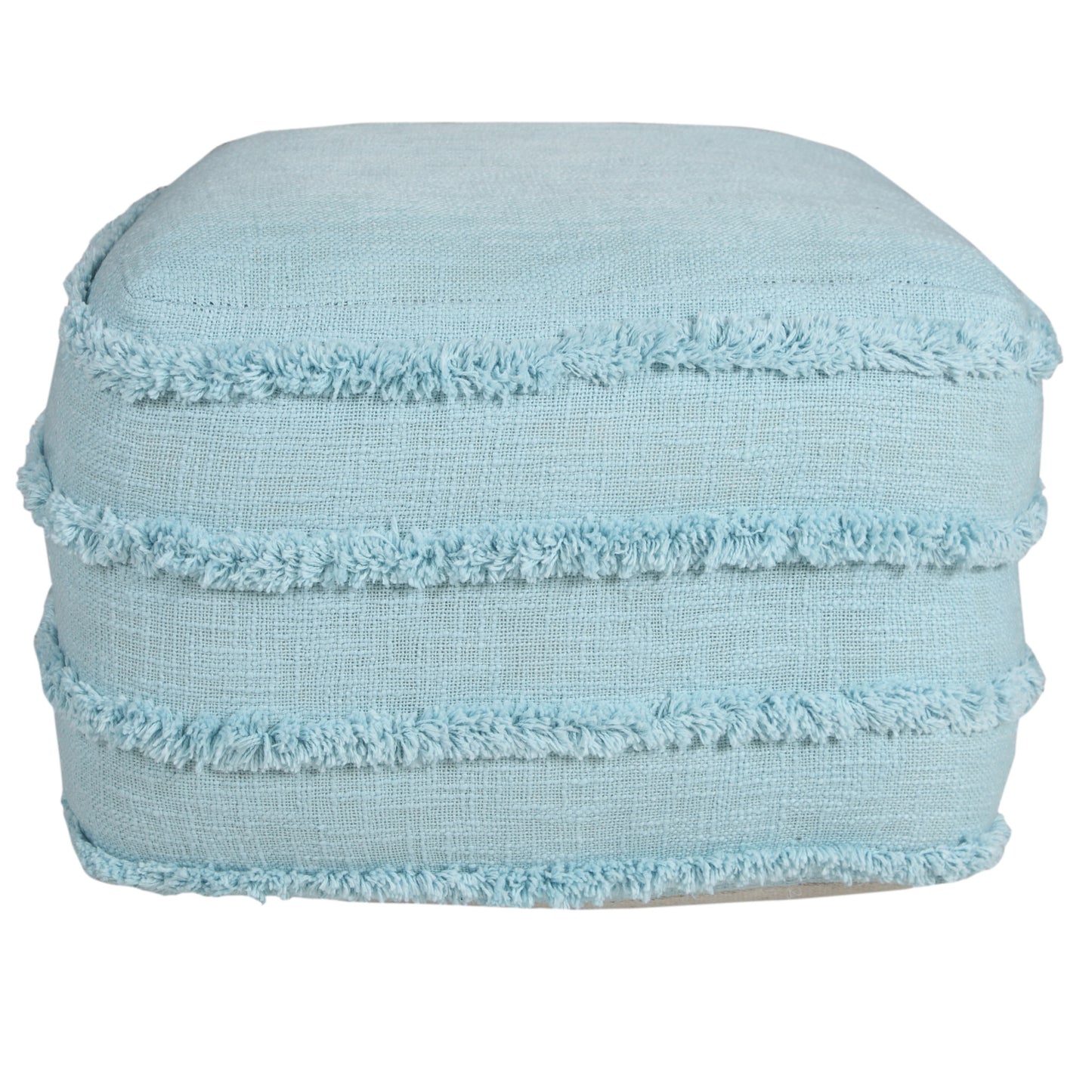 18" Cream 100% Cotton Ottoman