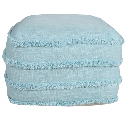 18" Cream 100% Cotton Ottoman