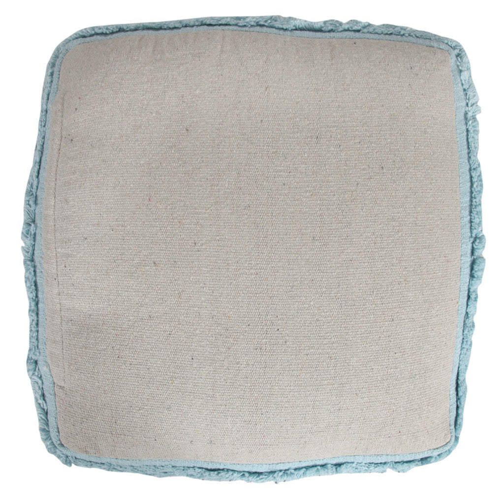 18" Cream 100% Cotton Ottoman