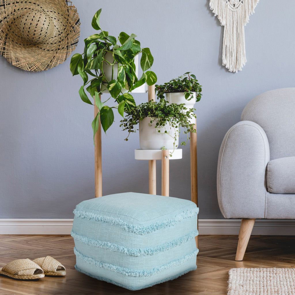 18" Cream 100% Cotton Ottoman