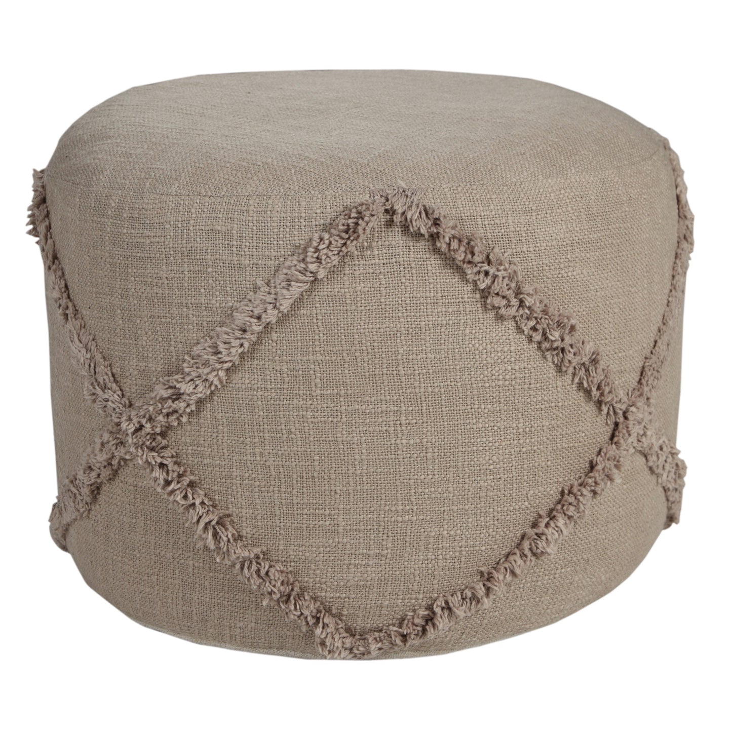 18" Gray 100% Cotton Ottoman