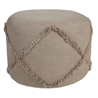 18" Gray 100% Cotton Ottoman