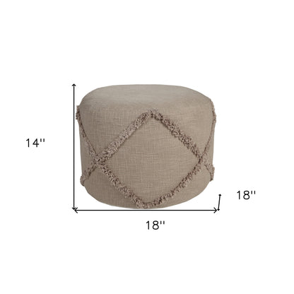18" Gray 100% Cotton Ottoman