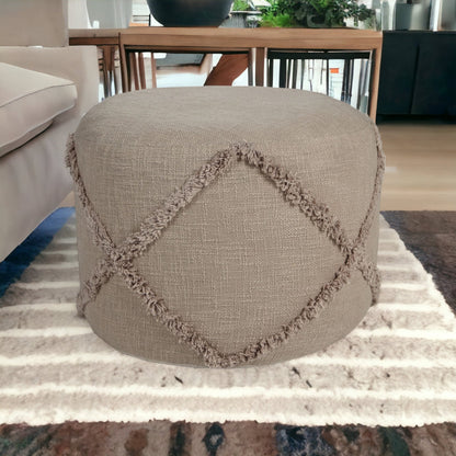 18" Gray 100% Cotton Ottoman