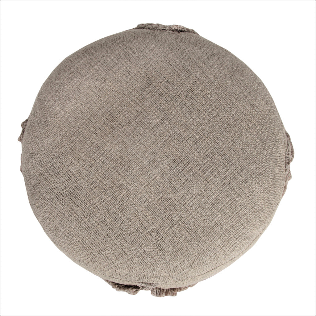 18" Gray 100% Cotton Ottoman