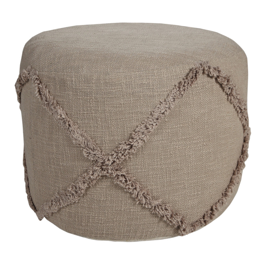 18" Gray 100% Cotton Ottoman