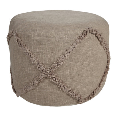 18" Gray 100% Cotton Ottoman