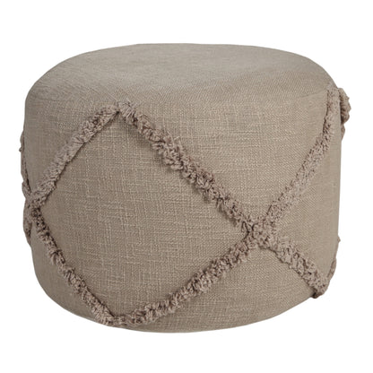 18" Gray 100% Cotton Ottoman