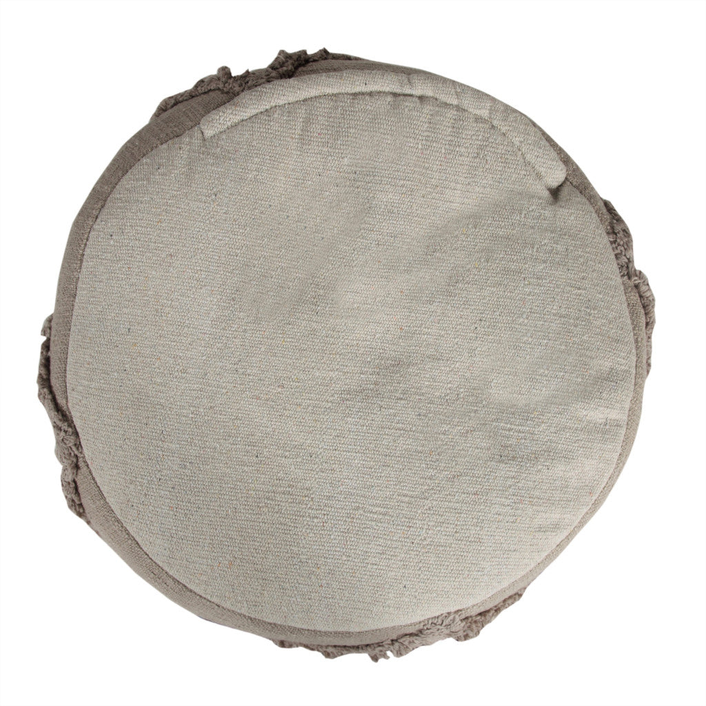 18" Gray 100% Cotton Ottoman