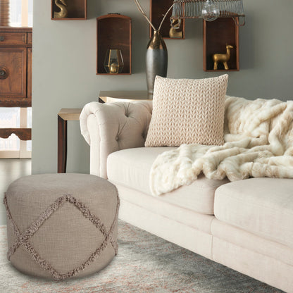 18" Gray 100% Cotton Ottoman