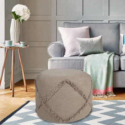 18" Gray 100% Cotton Ottoman