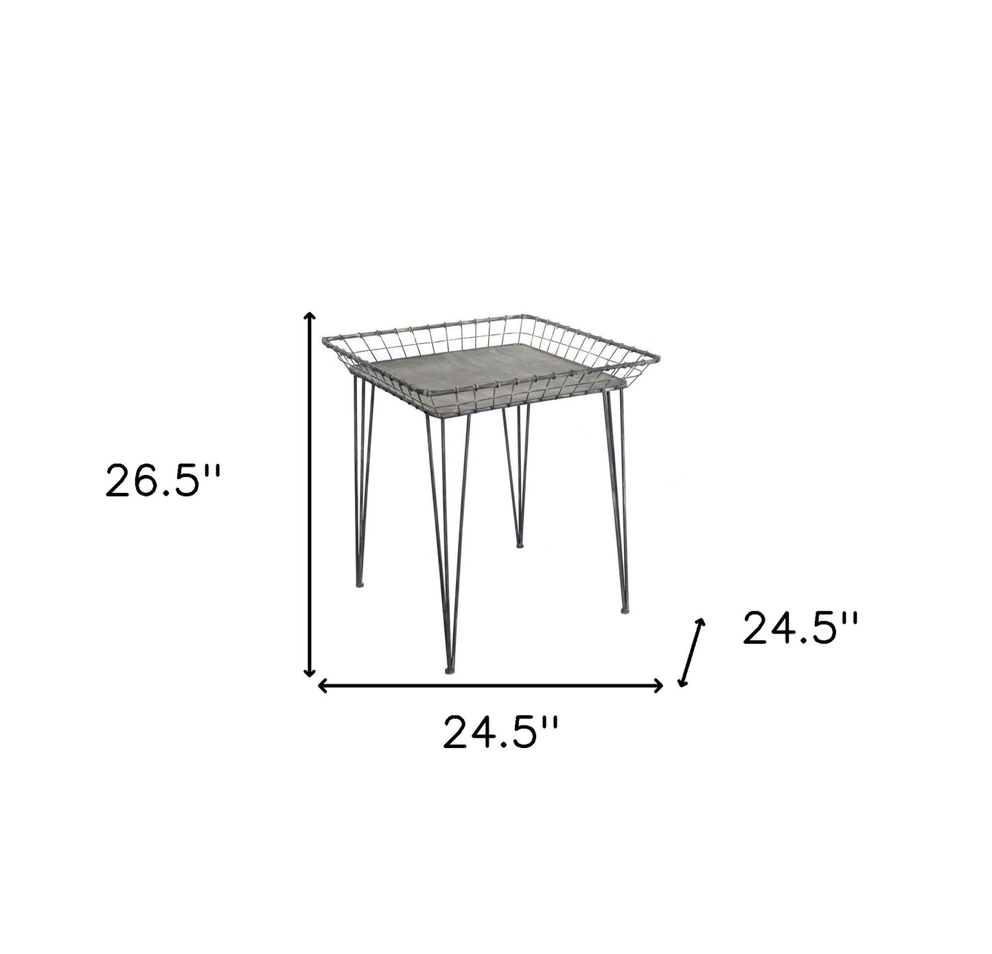 Set Of Three 25" Grey Metal End Tables