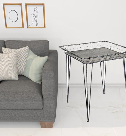 Set Of Three 25" Grey Metal End Tables