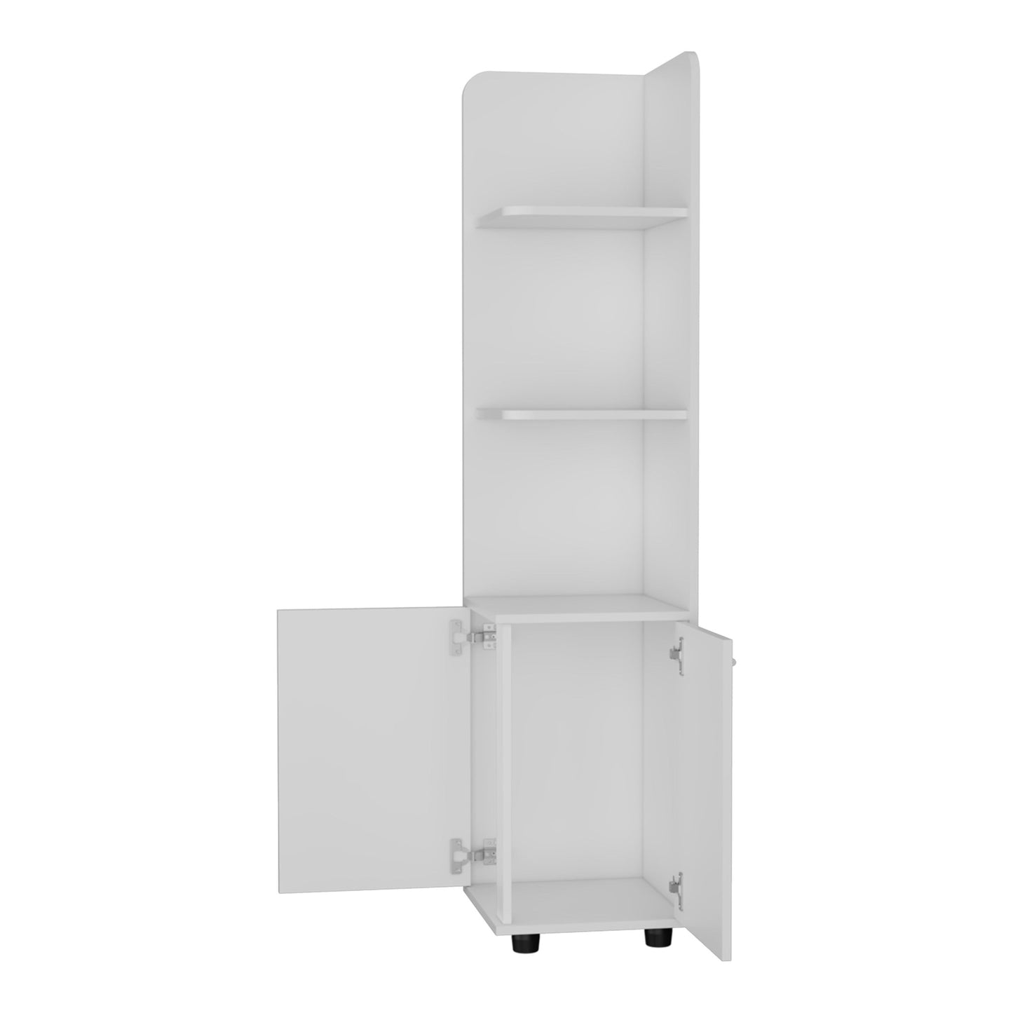 15" Black And White Accent Cabinet With Four Shelves