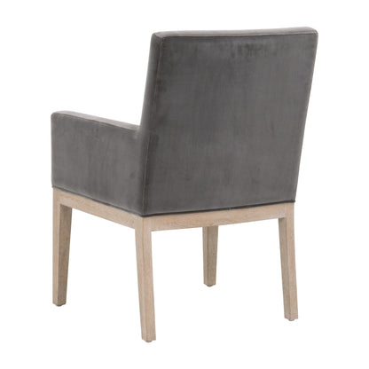 Gray And Brown Upholstered Velvet Arm chair