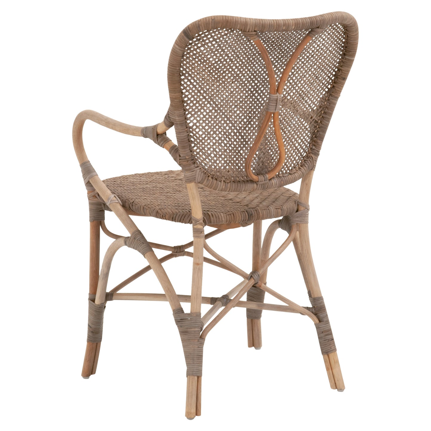 Brown Rattan Bentwood Back Arm chair