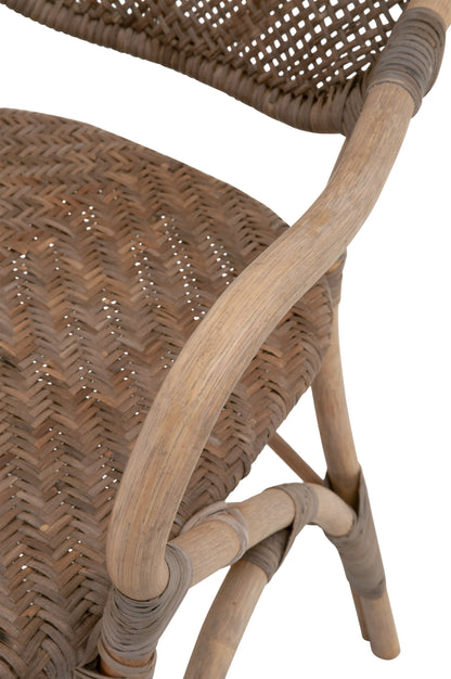 Brown Rattan Bentwood Back Arm chair
