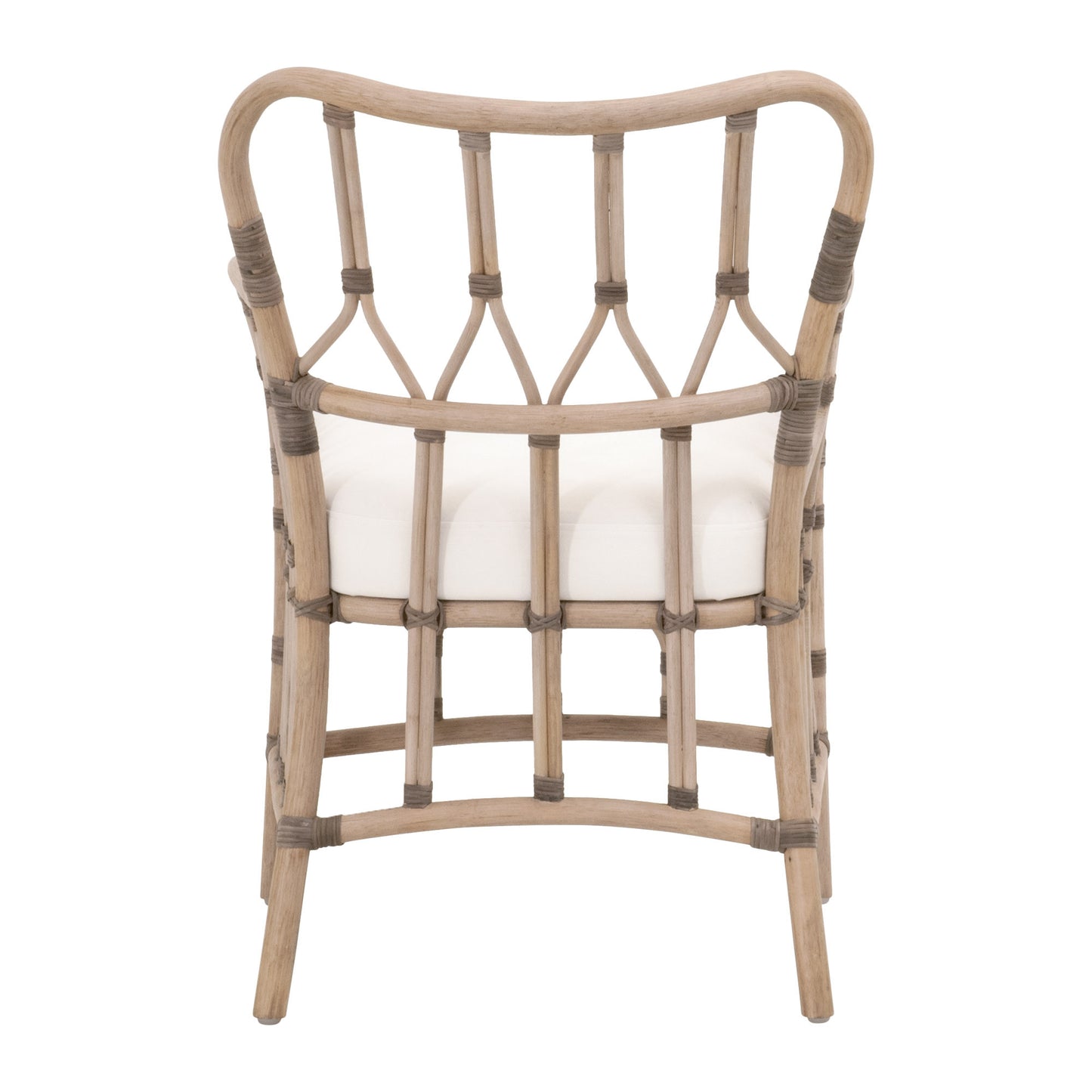 White And Brown Upholstered Polyester Bentwood Back Arm chair