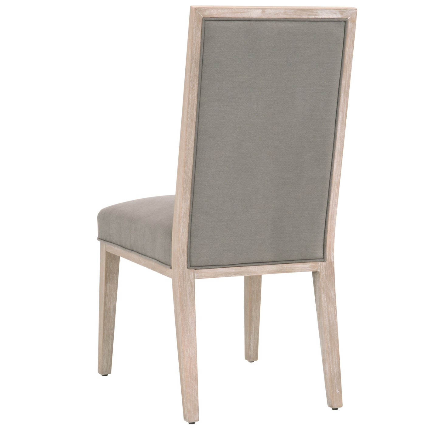 Set Of Two Gray And Brown Upholstered Polyester Side Chairs