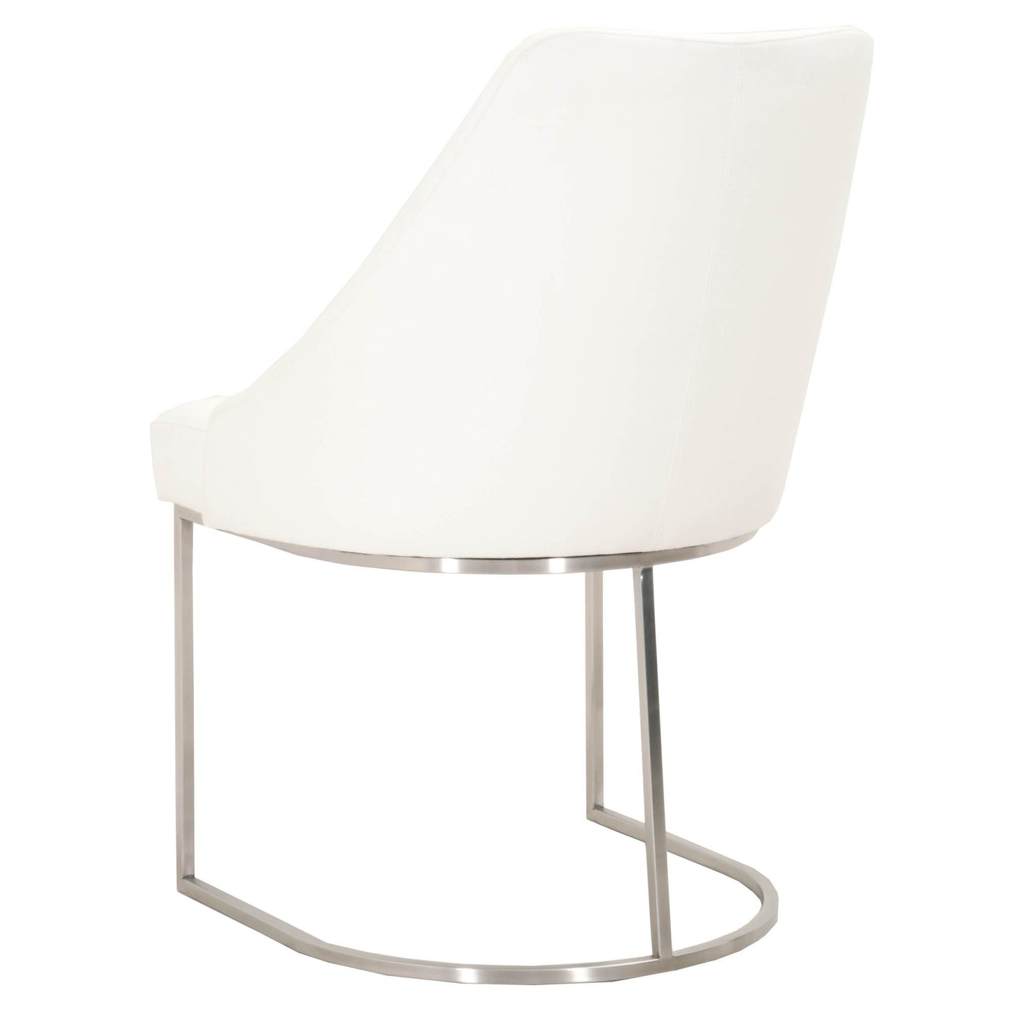 Set Of Two White And Silver Upholstered Polyester Side Chairs