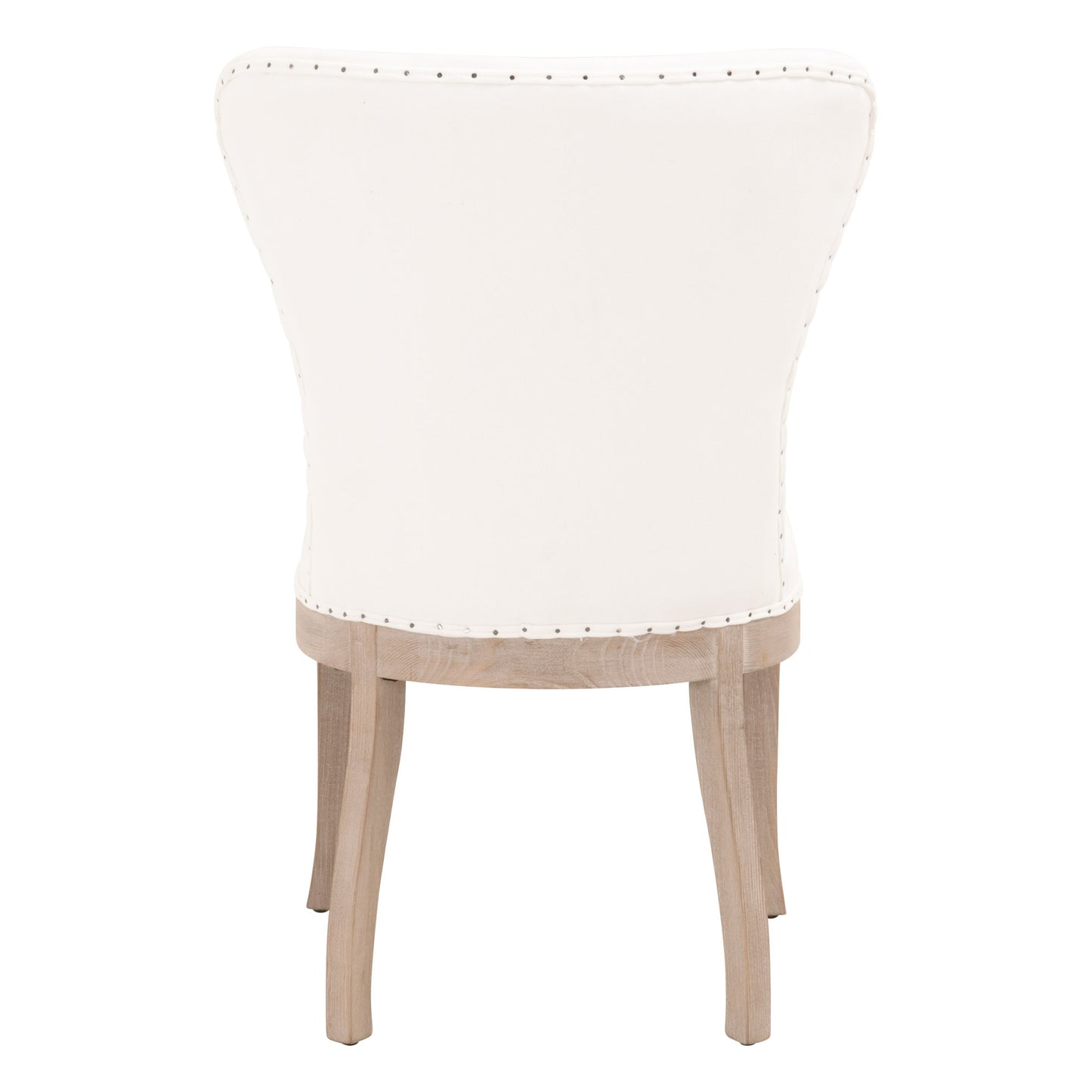 Set Of Two White And Brown Upholstered Polyester Side Chairs