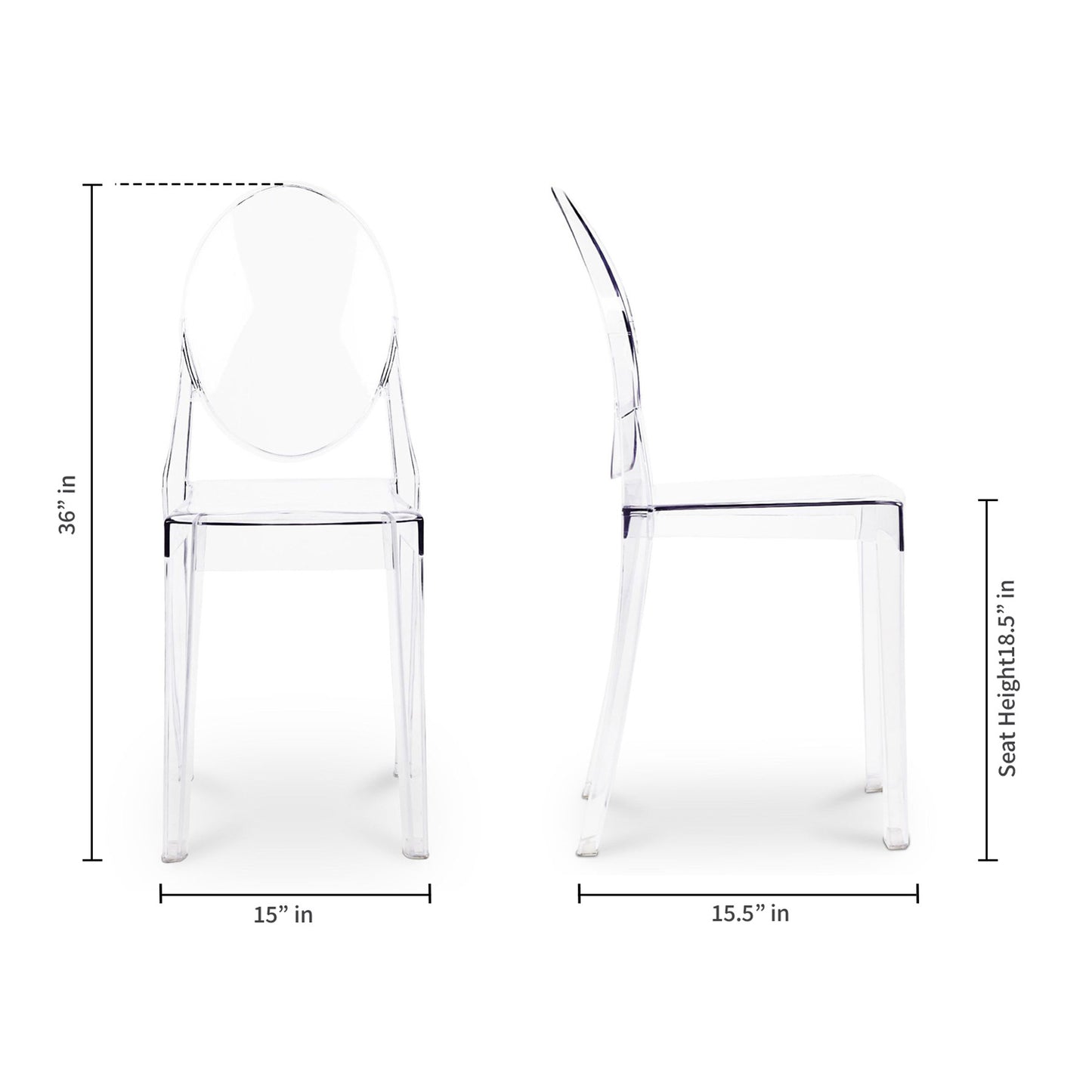 Clear Transparent Acrylic Dining Chair