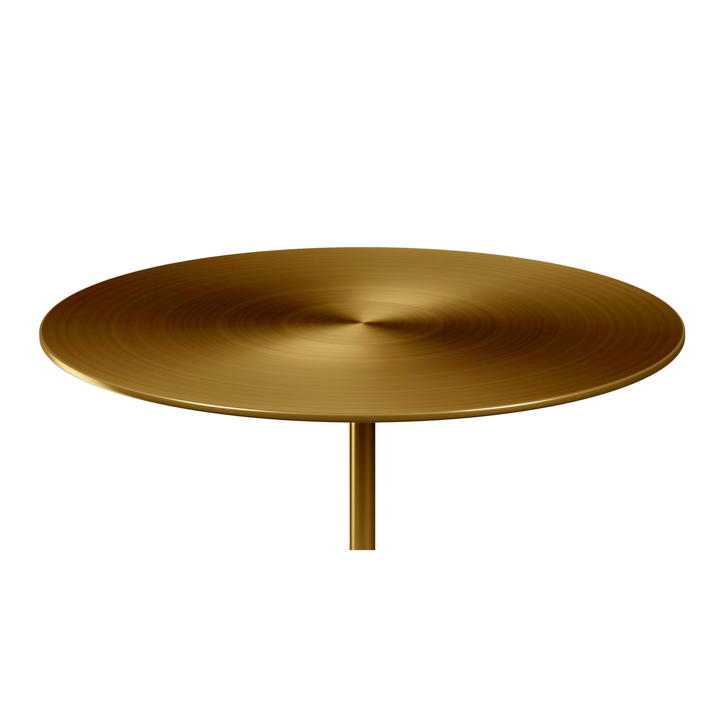 17" Gold And White Steel And Stone Round Coffee Table