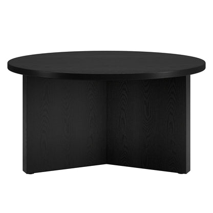 32" Black Round Coffee Table