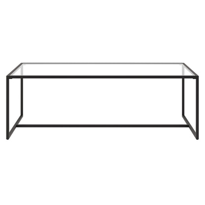 47" Black Glass And Steel Coffee Table