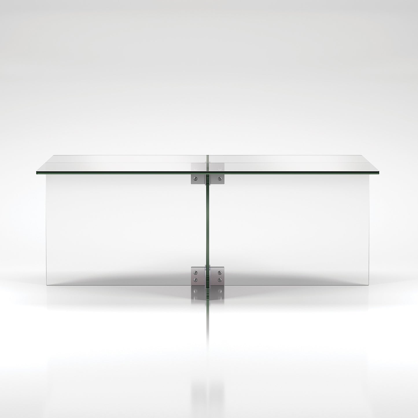 24" Clear Glass And Steel Coffee Table