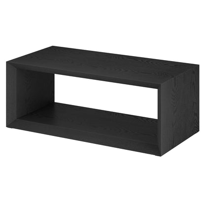48" Black Coffee Table With Shelf