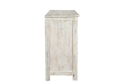 57" White Wash Solid Wood Six Drawer Double Dresser