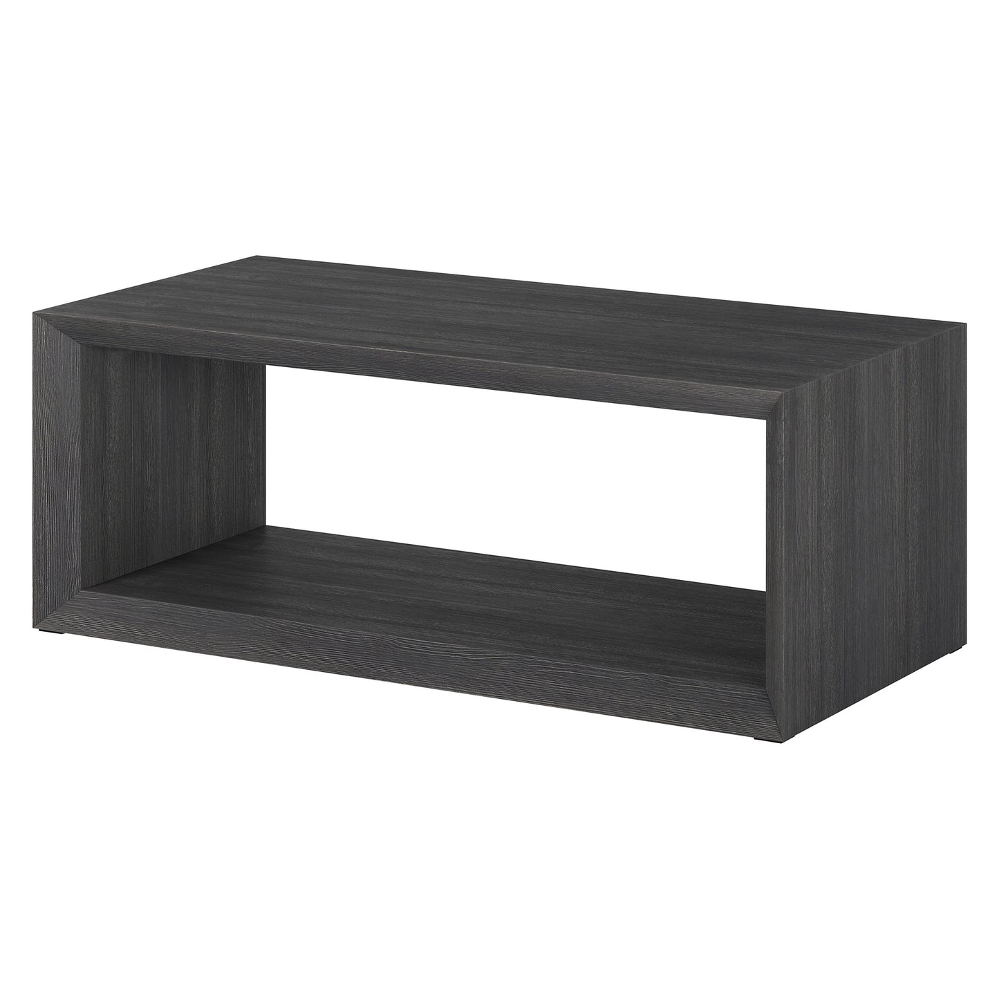 48" Gray Coffee Table With Shelf