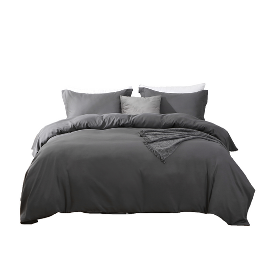 Dark Slate Gray King Microfiber 1400 Thread Count Washable Duvet Cover Set