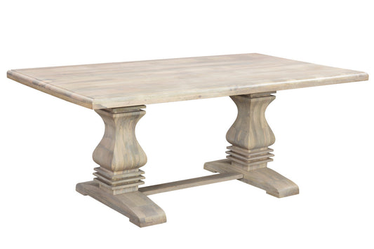 76" White Solid Wood Dining Table