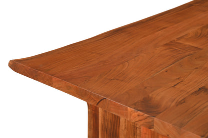 72" Brown Solid Wood Dining Table