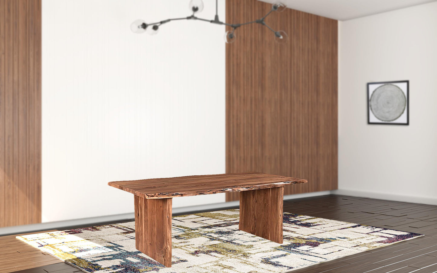 84" Brown Solid Wood Dining Table