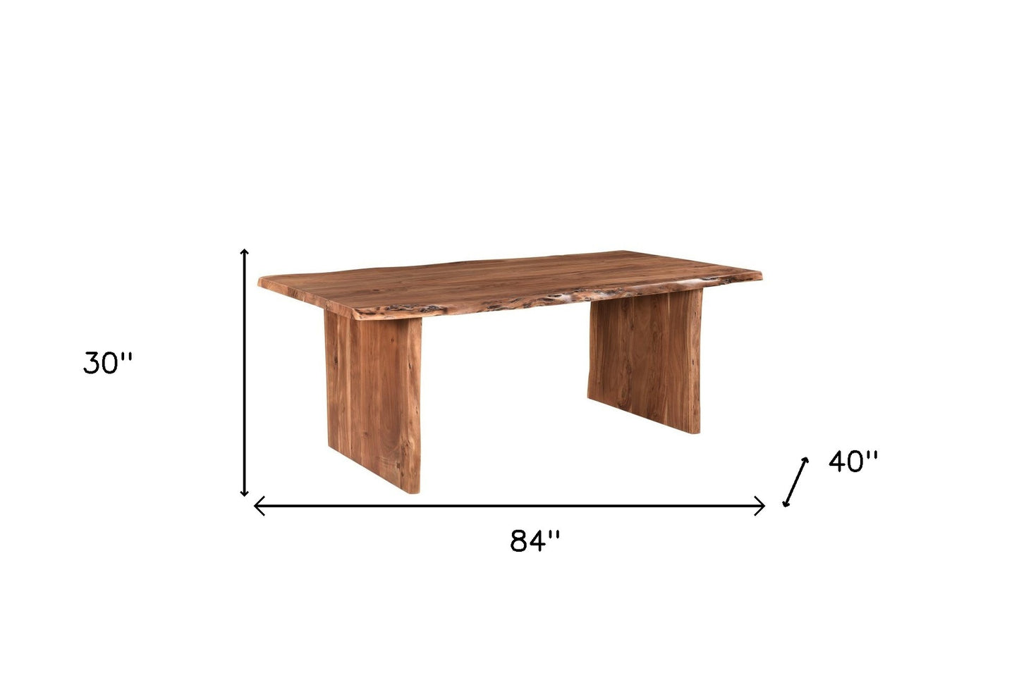 84" Brown Solid Wood Dining Table