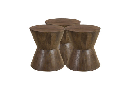 18" Dark Brown Solid Wood Round End Table