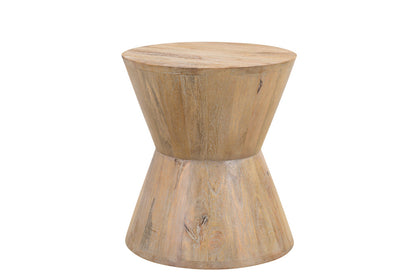 18" Wood Brown Solid Wood Round End Table